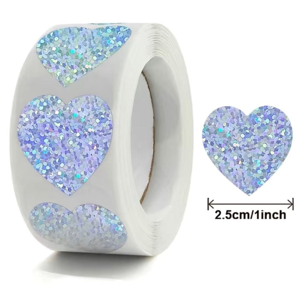 🍒🍒 Reflective Heart Stickers